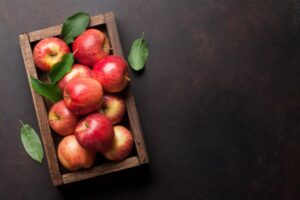 Apples in a box.